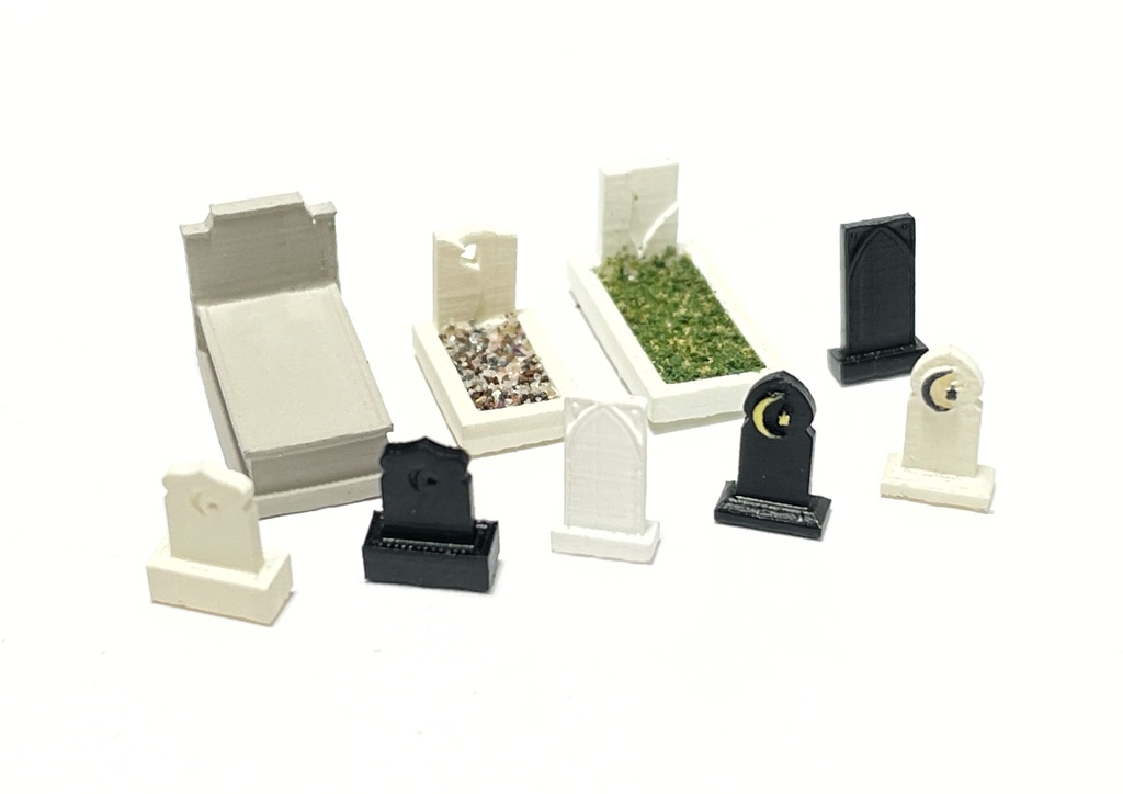 Cementerio con tumbas musulmanas échelle N N-TRAIN 211053