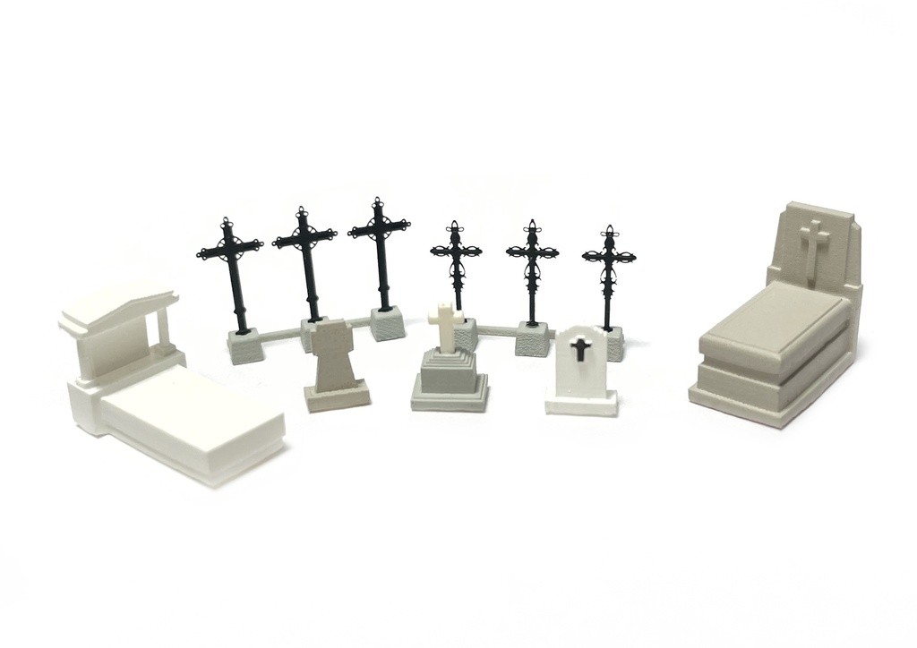 [N-TRAIN 211054  ] Cementerio con tumbas cristianas antiguas échelle N N-TRAIN 211054