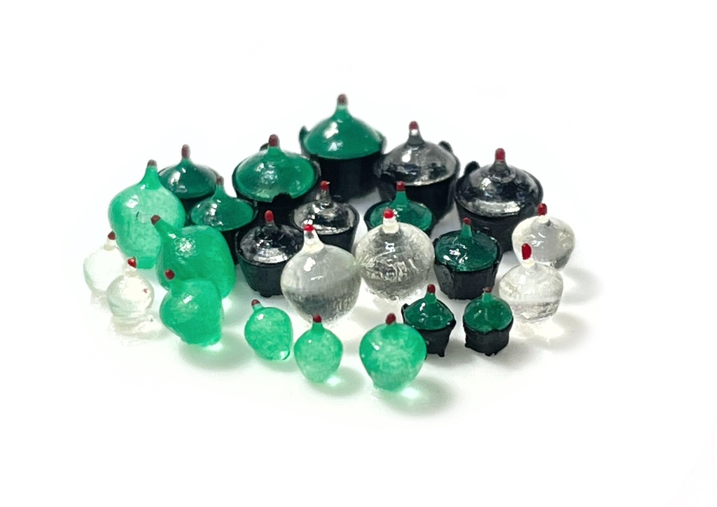 Dames-jeannes avec ou sans panier en caoutchouc (24 pièces) échelle N N-TRAIN 211062