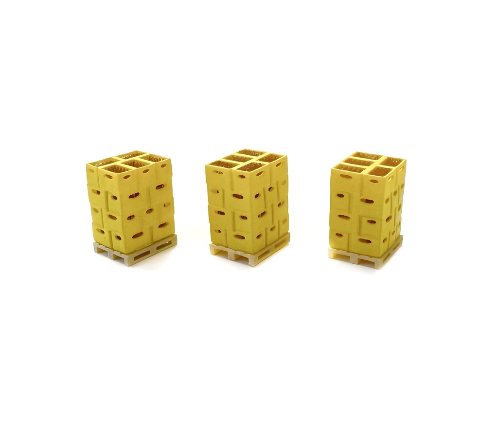 [N-TRAIN 211093  ] Boîtes à bière jaunes sur palette (3 pièces) échelle N N-TRAIN 211093