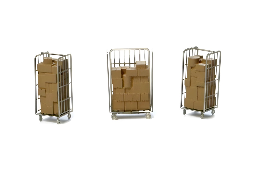 3 chariots à colis échelle N N-TRAIN 211106