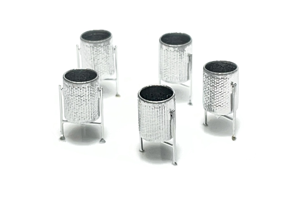 Bacs métalliques - argent (5 unités) échelle H0 87TRAIN 221015