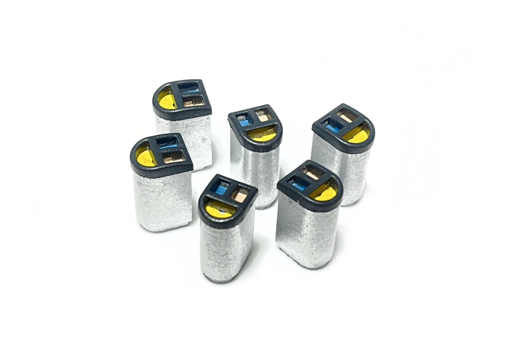 Poubelles de recyclage - tri des déchets (6 unités) échelle H0 87TRAIN 221016