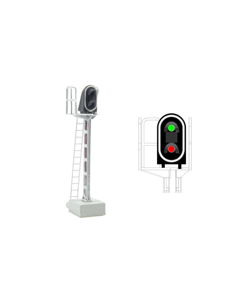 SNCF - Signal principal avec 3 LEDs (vert/rouge/jaune) échelle N MAFEN 413203