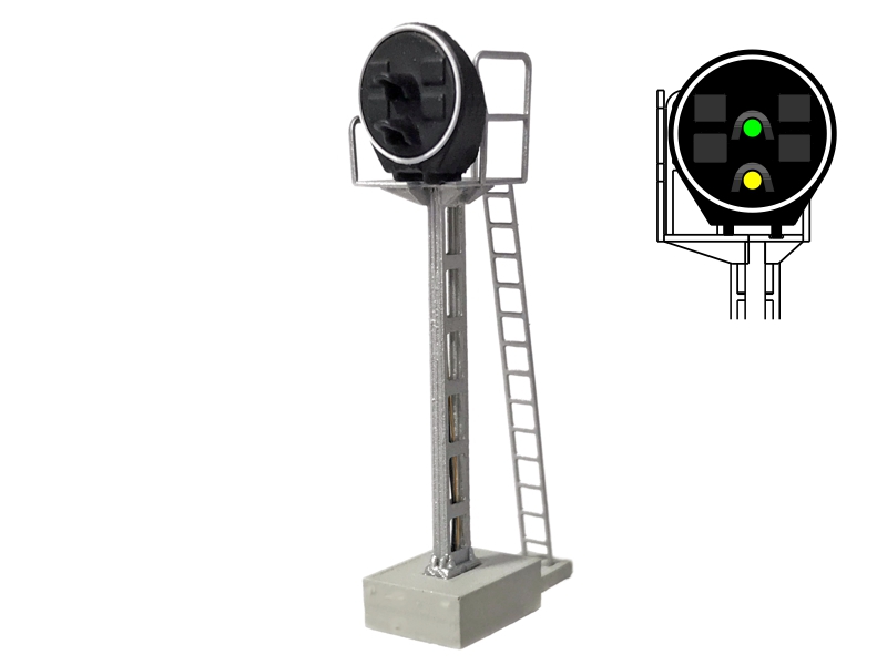 [MAFEN 413218  ] SNCF - Signal Disque avec 2 LEDs (vert/jaune) échelle N MAFEN 413218