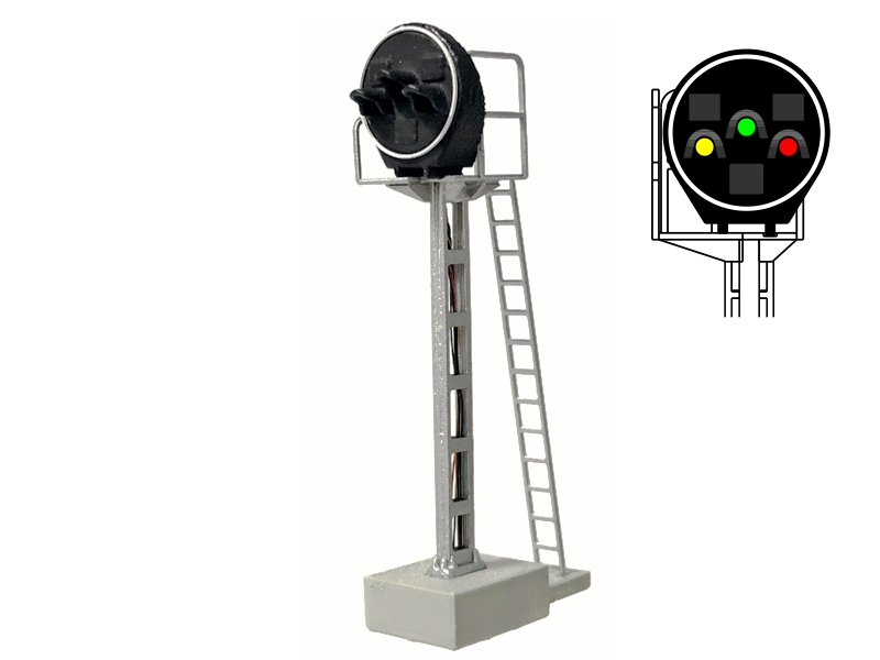 [MAFEN 413219  ] SNCF - Signal Disque avec 3 LEDs (vert/jaune/rouge) échelle N MAFEN 413219