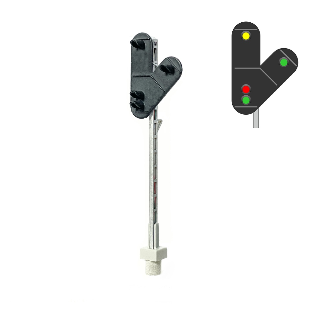 DSB I-SI Signal 4 Feux Forme en V - droite (jaune/vert) échelle N MAFEN 413504