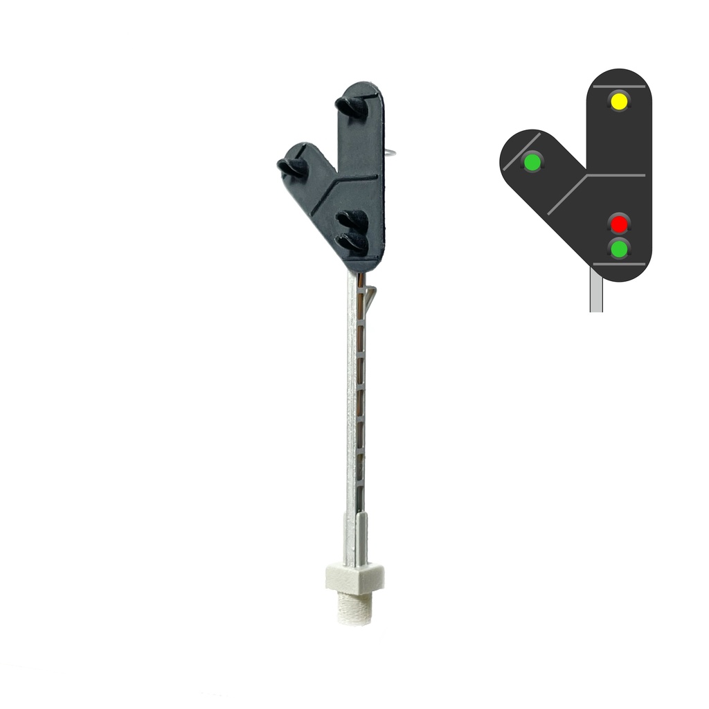 DSB I-SI Signal 4 Feux Forme en V - gauche (jaune/vert) échelle N MAFEN 413505