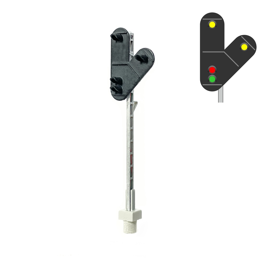 DSB I-SI Signal 4 Feux Forme en V - droite (jaune/jaune) échelle N MAFEN 413506