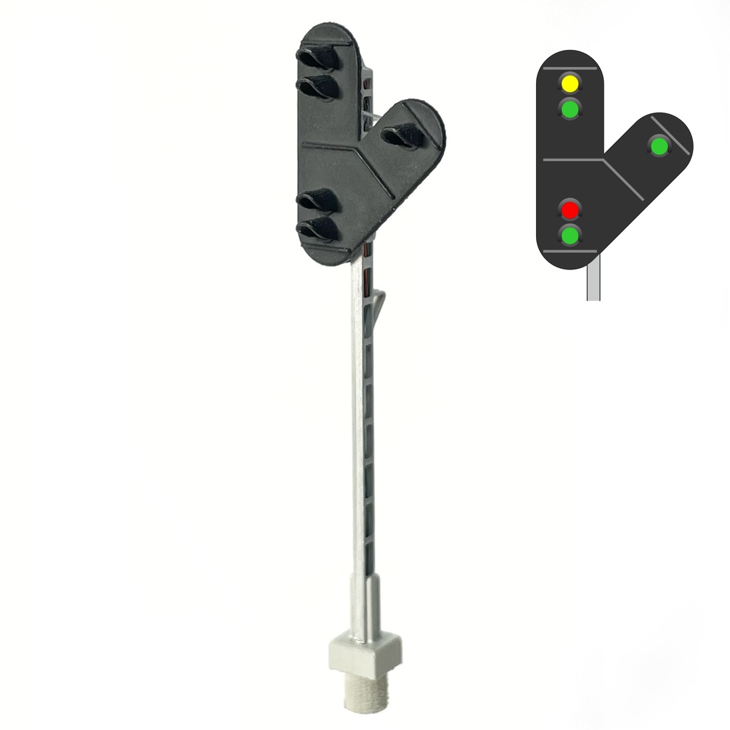 DSB I-SI Signal 5 Feux Forme en V - droite (jaune/vert) échelle N MAFEN 413509