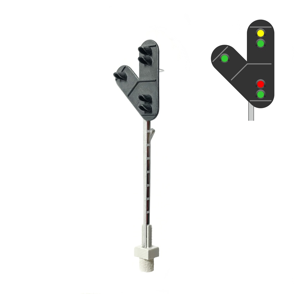 DSB I-SI Signal 5 Feux Forme en V - gauche (jaune/vert) échelle N MAFEN 413510