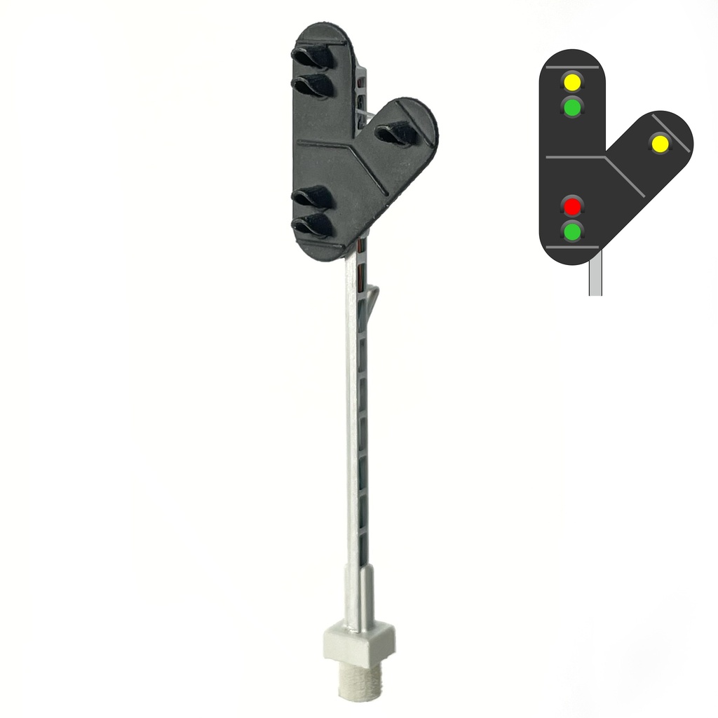 DSB I-SI Signal 5 Feux Forme en V - droite (jaune/jaune) échelle N MAFEN 413511