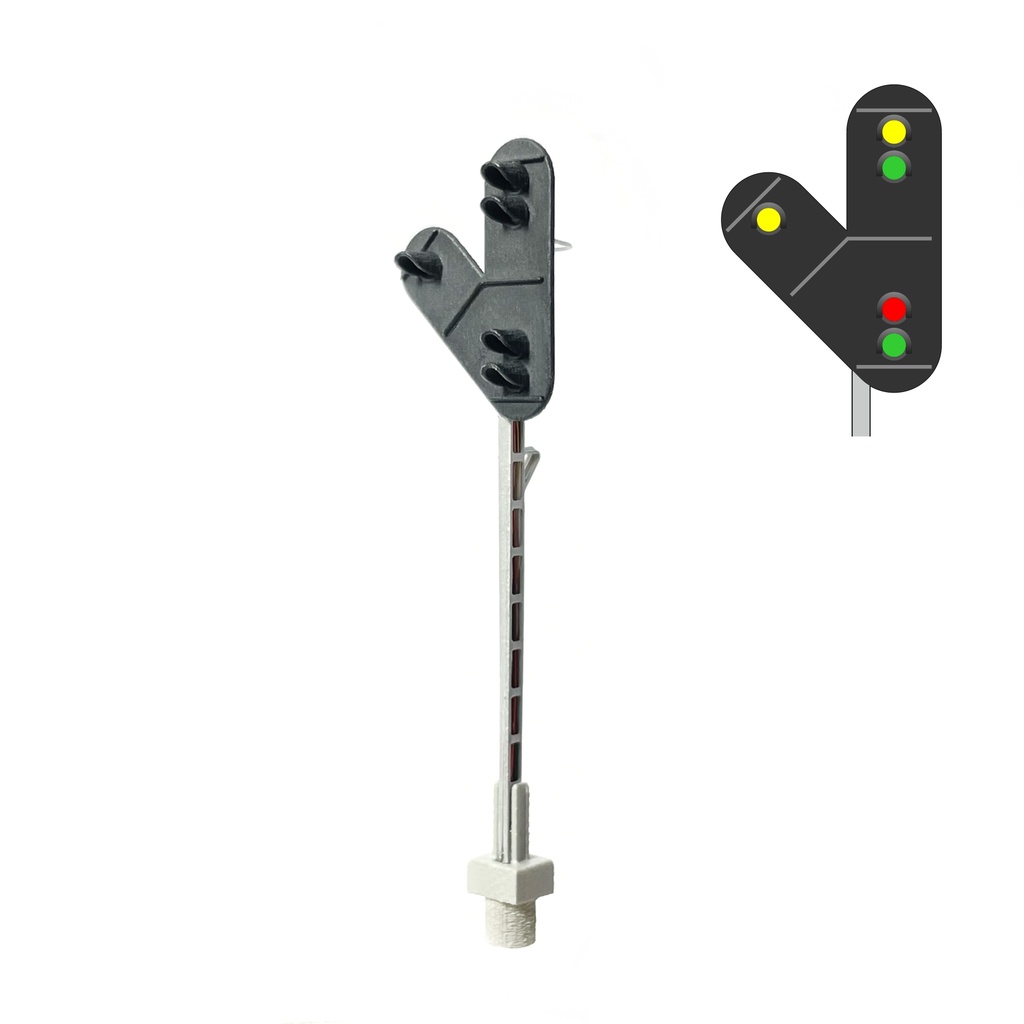 DSB I-SI Signal 5 Feux Forme en V - gauche (jaune/jaune) échelle N MAFEN 413512