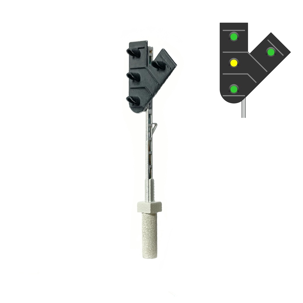 DSB F Signal 4 Feux Forme en V - droite (vert/vert) échelle N MAFEN 413517