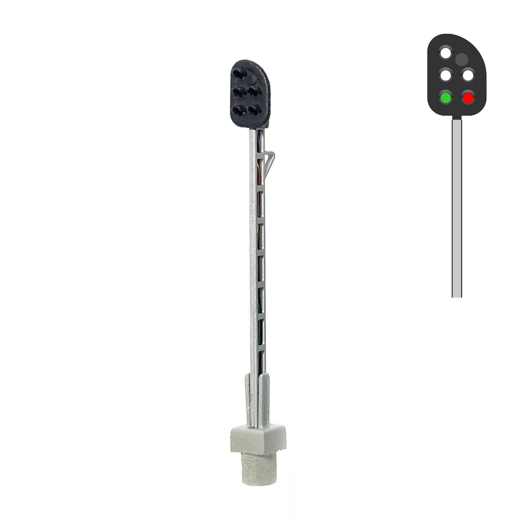 DSB DV Signal sur mât avec 5 Feux - (blanc/blanc/blanc/vert/rouge) échelle N MAFEN 413523