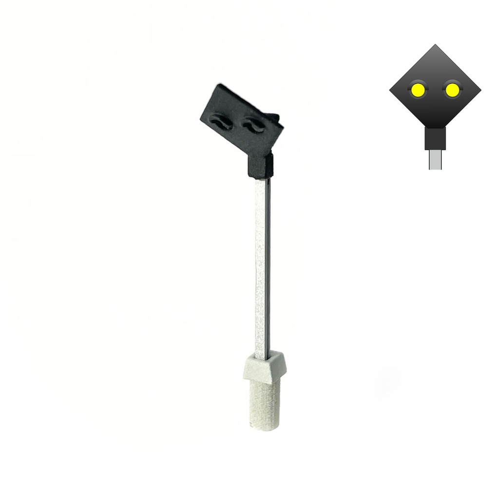 DSB Signal de passage à niveau avec 2 Feux (jaune/jaune) échelle N MAFEN 413525