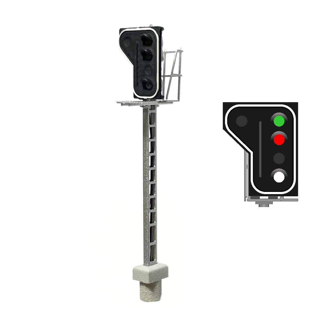 SNCB Signal 3 feux (vert/rouge/blanc) - côté droit échelle N MAFEN 413906