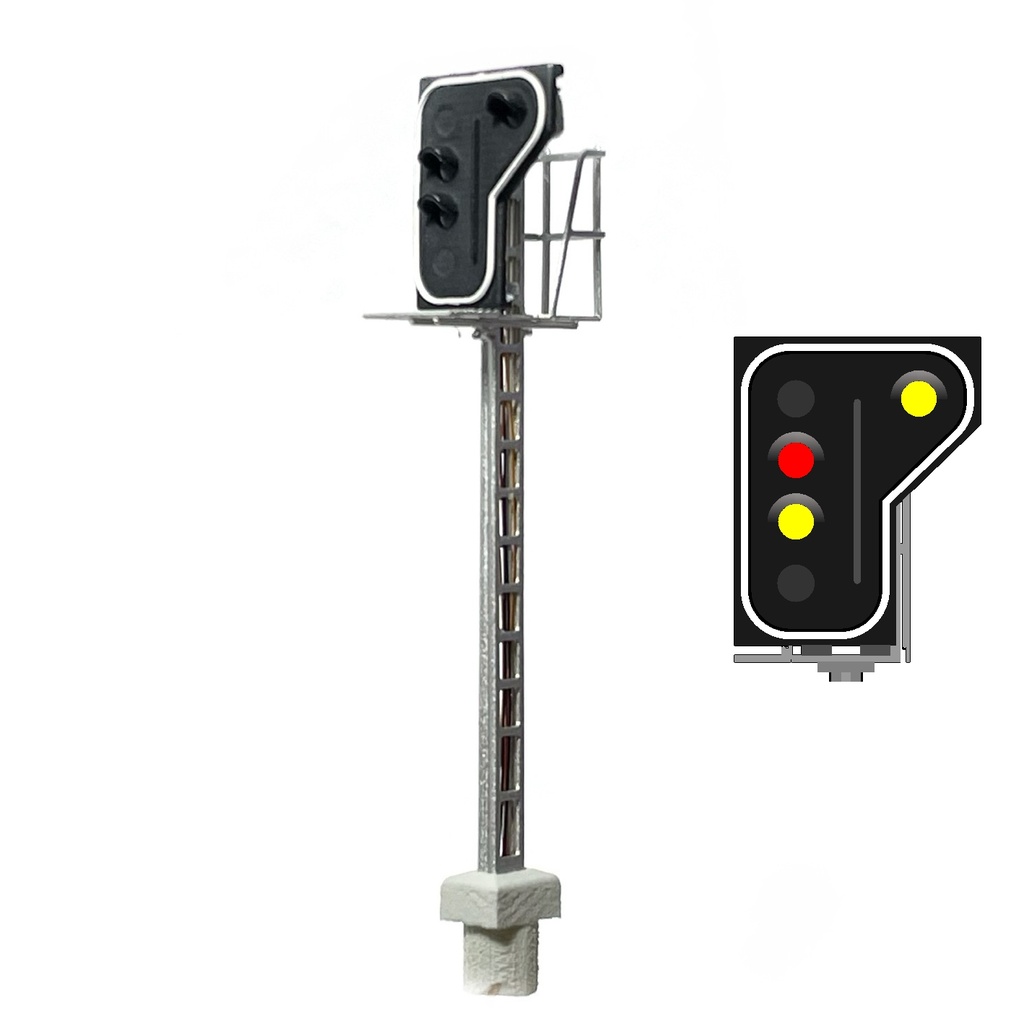 SNCB Signal 3 feux (rouge/jaune/jaune) - côté gauche échelle N MAFEN 413907