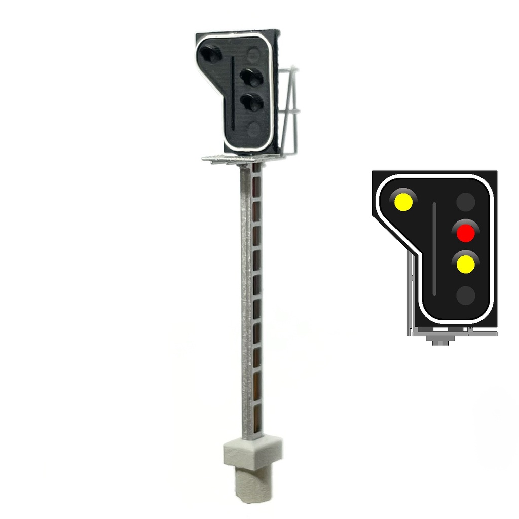 SNCB Signal 3 feux (rouge/jaune/jaune) - côté droit échelle N MAFEN 413908