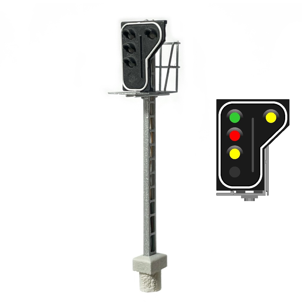 SNCB Signal 4 feux (vert/rouge/jaune - jaune) - côté gauche échelle N MAFEN 413909