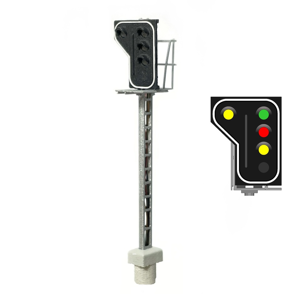 SNCB Signal 4 feux (vert/rouge/blanc - jaune) - côté droit échelle N MAFEN 413910
