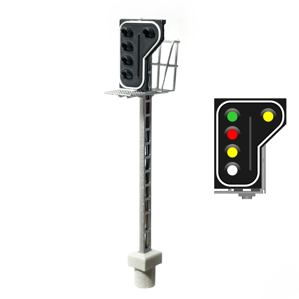 SNCB Signal 5 feux (vert/rouge/jaune/blanc - jaune) - côté gauche échelle N MAFEN 413911