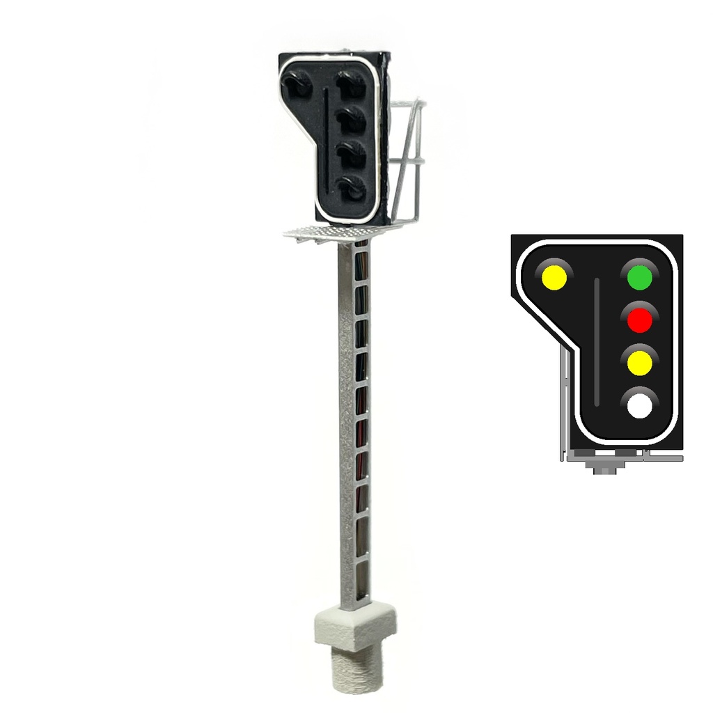SNCB Signal 5 feux (vert/rouge/jaune/blanc - jaune) - côté droit échelle N MAFEN 413912