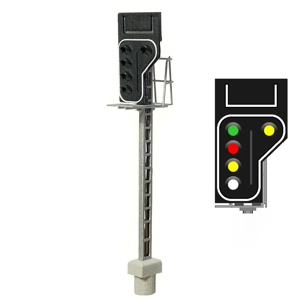 [MAFEN 413913  ] SNCB Signal U 5 feux (vert/rouge/jaune/blanc - jaune) - côté gauche échelle N MAFEN 413913