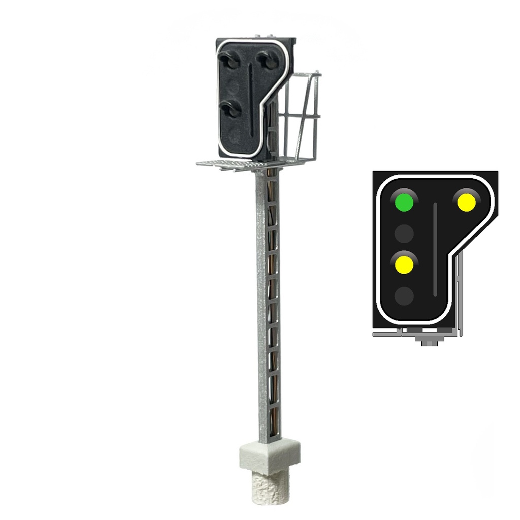 SNCB Signal 3 feux (vert/jaune/jaune) - côté gauche échelle N MAFEN 413917