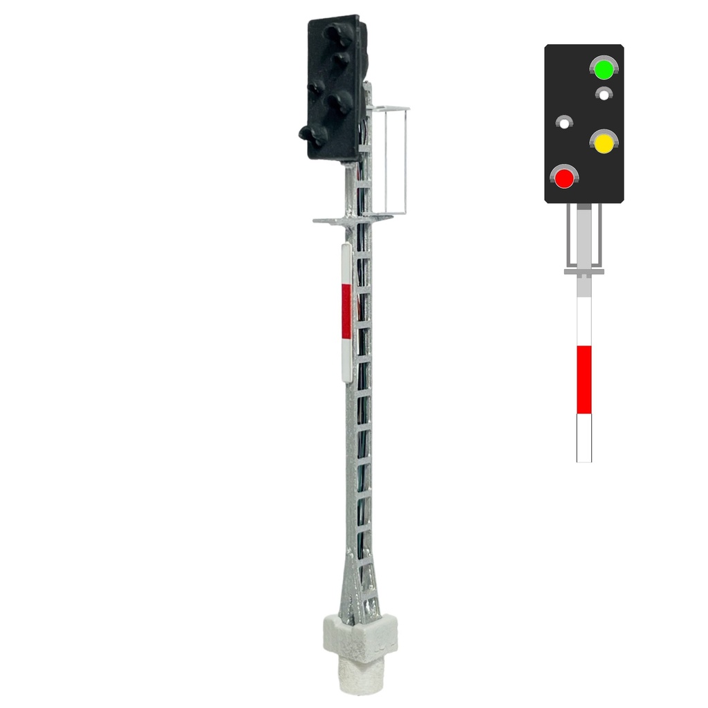 ÖBB - Signal principal à 5 LED (blanc/vert/blanc/blanc/jaune/rouge) échelle N MAFEN 415106