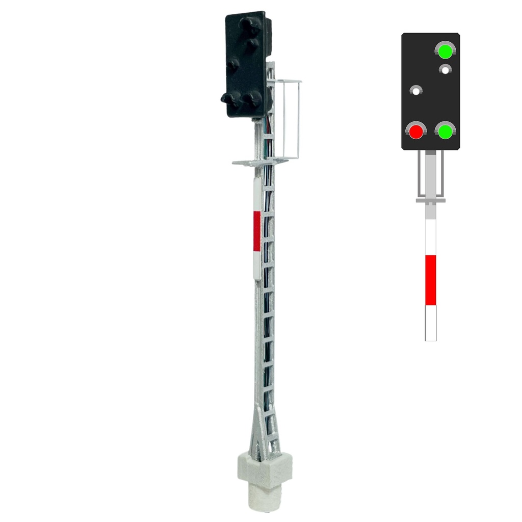 ÖBB - Signal principal à 5 LED (blanc/vert/blanc/blanc/rouge/vert) échelle N MAFEN 415107