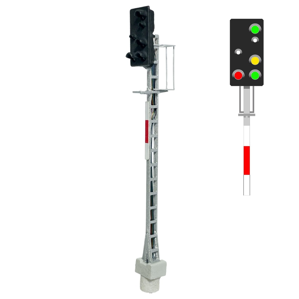 [MAFEN 415108  ] ÖBB - Signal principal à 6 LED (vert/blanc/blanc/jaune/rouge/vert) échelle N MAFEN 415108