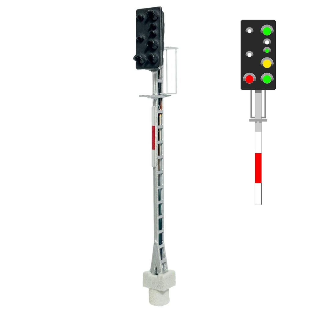 [MAFEN 415110  ] ÖBB - Signal principal à 8 LED (blanc/vert/blanc/blanc/vert/jaune/rouge/vert) échelle N MAFEN 415110
