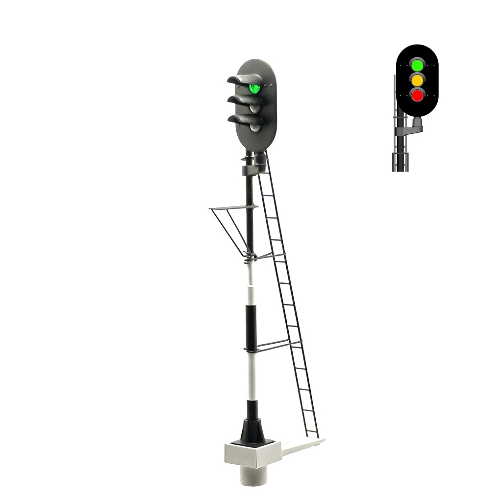 NS - Signal principal avec 3 LEDs (vert/rouge/jaune) - droite échelle H0 MAFEN 913706
