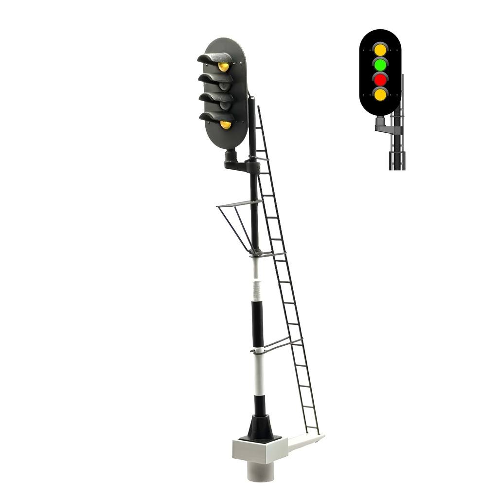 NS - Signal principal avec 4 LEDs (jaune/vert/rouge/jaune) - gauche échelle H0 MAFEN 913707