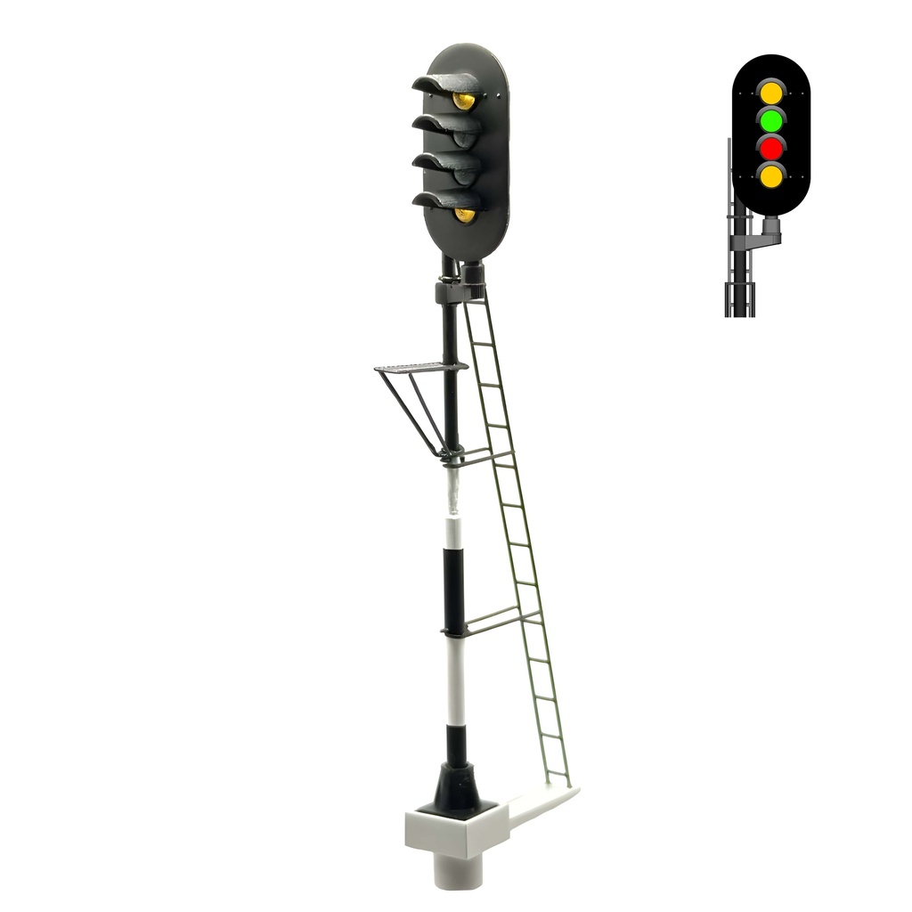 NS - Signal principal avec 4 LEDs (jaune/vert/rouge/jaune) - droite échelle H0 MAFEN 913708