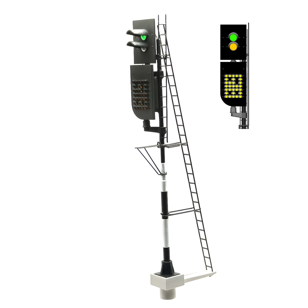 NS - Signal avancé à vitesse limitée (vert/jaune) - gauche échelle H0 MAFEN 913713