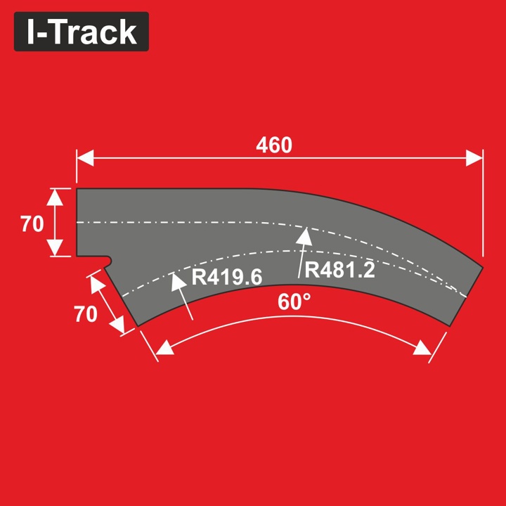 H0 sous couche aiguillage courbe Ra419,6x70x5mm 2 pces  HCT9673BY I-Track France 
