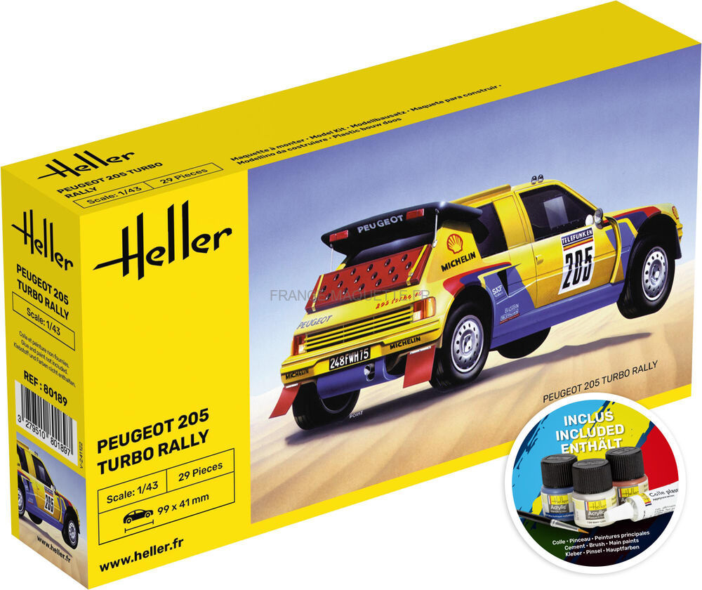 Starter Kit Peugeot 205 Turbo Rally 1/43 - Heller 56189