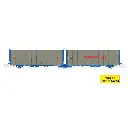 MFTRAIN 33078/33079 Set de 2 wagons bâchés double Lails TRANSFESA échelle N 