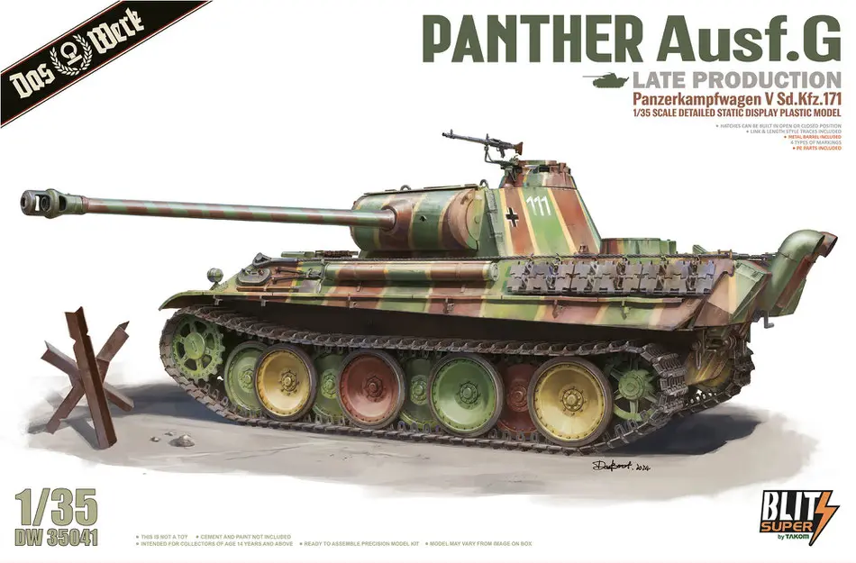DAS WERK DW35041 Panther Ausf. G (Late Production) Panzerkampfwagen V (Sd.Kfz.171) | Super Blitz 1/35