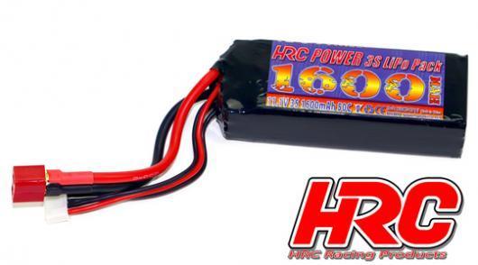 [HRC04316D] Accu - LiPo 3S - 11.1V 1600mAh 50C No Case RC Car Micro - Ultra T -75x35x16mm HRC04316D