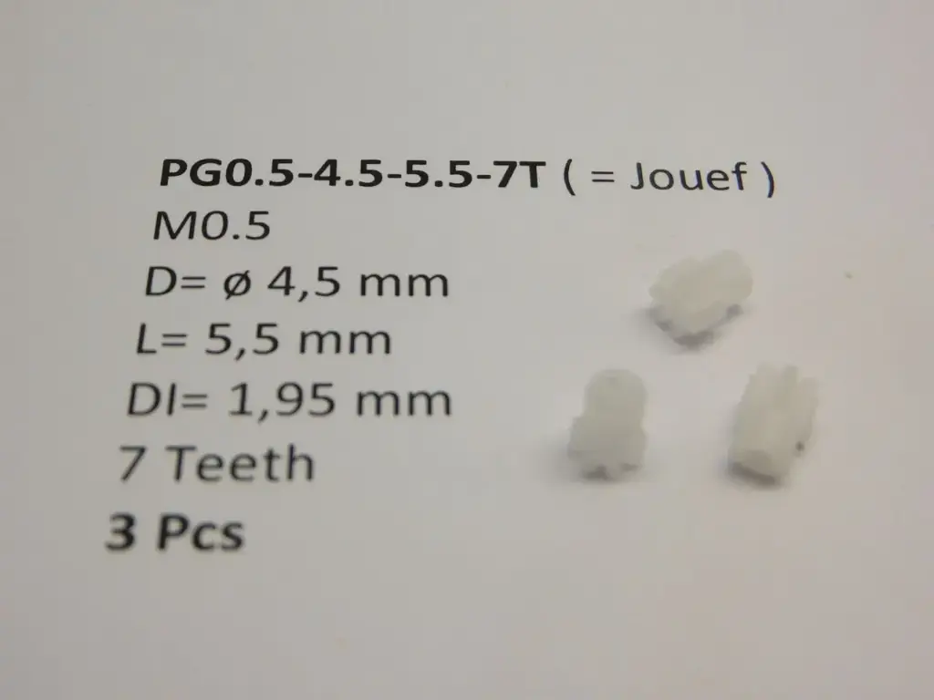 Engrenages pour moteur Jouef lot de 3 pièces Micromotor PG0.5-4.5-5.5-7T