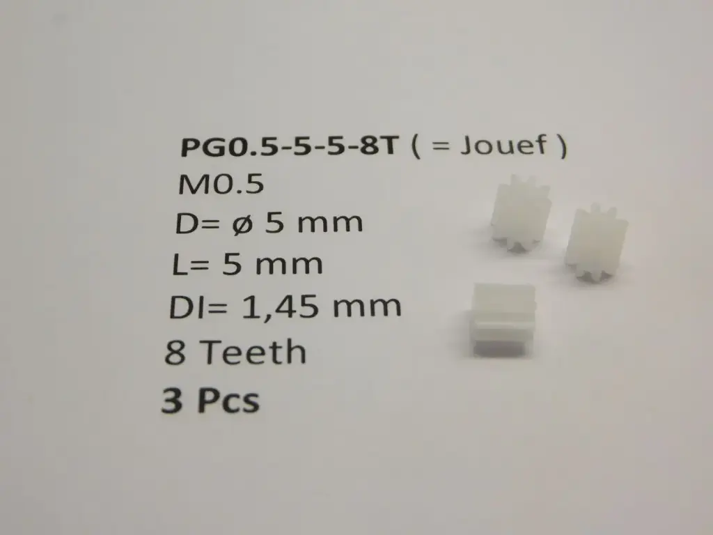 Engrenages pour moteur Jouef lot de 3 pièces Micromotor PG0.5-5-5-8T 