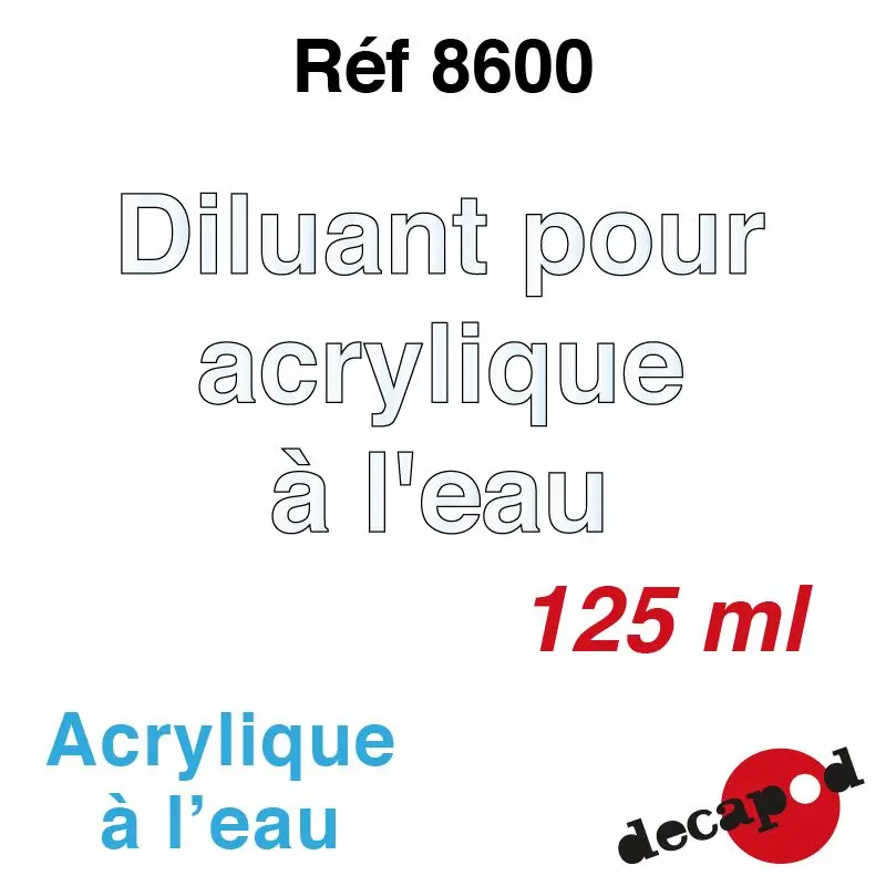 Diluant pour acrylique à l'eau (125 ml) DECAPOD 8600 