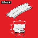 Segment courbe H0  Märklin C.R1-360 mm 15° 6 pièces. MC24115 I-Track France 