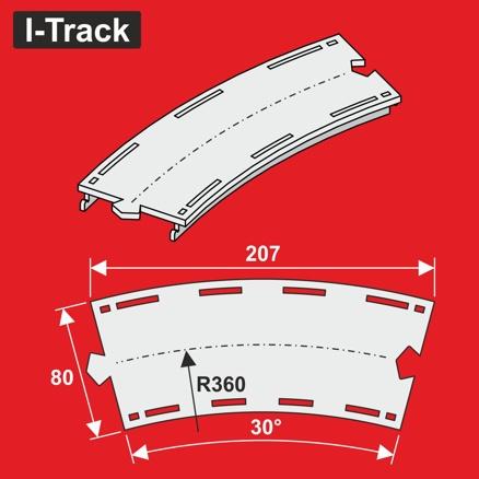 [MC24130] Segment courbe H0  Märklin C.R1-360 mm 30° 6 pièces. MC24130 I-Track France 