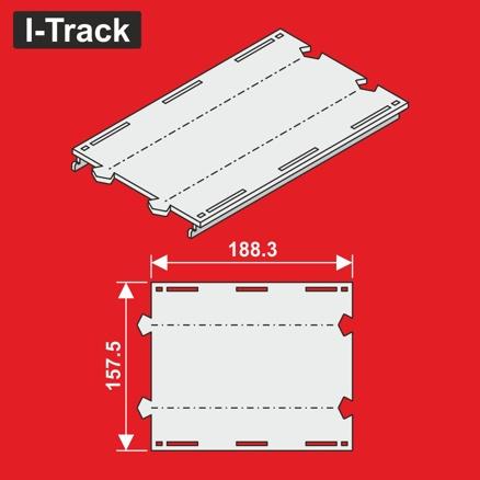 H0 Märklin droit à 2 voies, segment 157,5 x 188,3 mm, 6 pièces. MC24188D I-Track France 