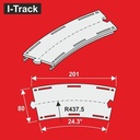 Segment courbe H0  Märklin C.R2-437,5 mm 24,3° 6 pièces. MC24224 I-Track France 