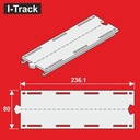 H0 Märklin droit à 1 voie, segment 80 x 236,1 mm, 6 pièces MC24236 I-Track France 